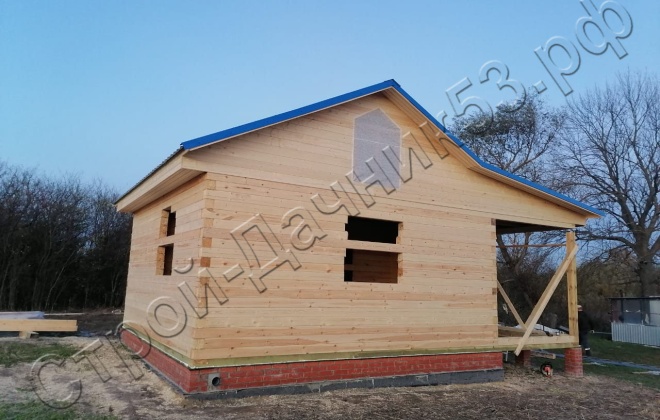 1 Брусовая баня проект заказчика, 6х6м, 42М²,  Тульская область, Щекинский район, село Голощапово (1)